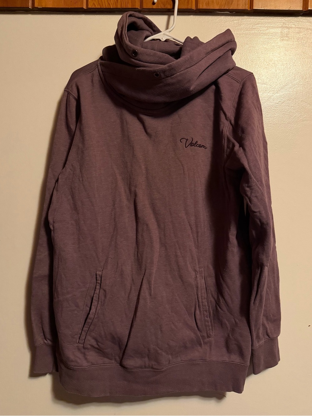 Volcom Women's Purple Cowl Neck Pullover Hoodie